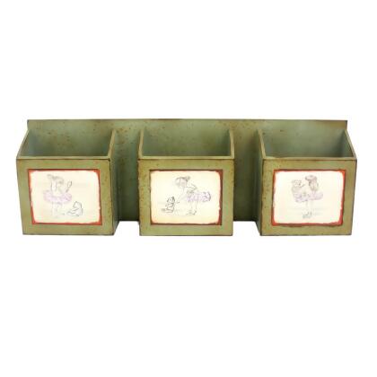 HomeRoots 274549 11.81 x 5.12 x 35.63 in. Rustic Horizontal - Newspaper & Magazine Rack, Green 