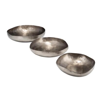 Sagebrook Home 17790 Metal Organic Shaped Bowls, Bronze & Copper - Set of 3 