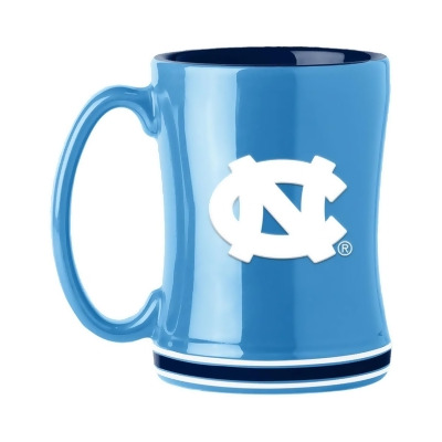 Logo Brands 629309047 14 oz Sculpted Relief Team Color North Carolina Tar Heels Coffee Mug 