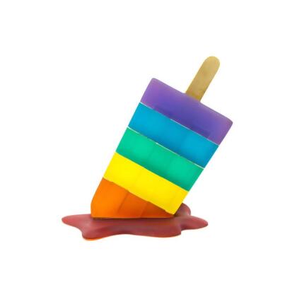 Queens of Christmas WL-ICECR-MLTPOP-RNBW 4 ft. Rainbow Melting Popsicle Sculpture 