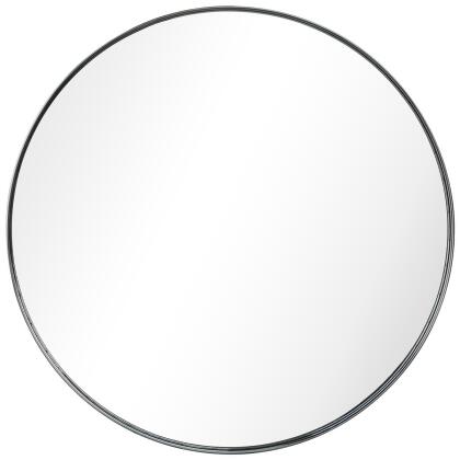 Empire Art Direct PSM-40504-3030R Ultra Polished Silver Stainless Steel Round Wall Mirror 