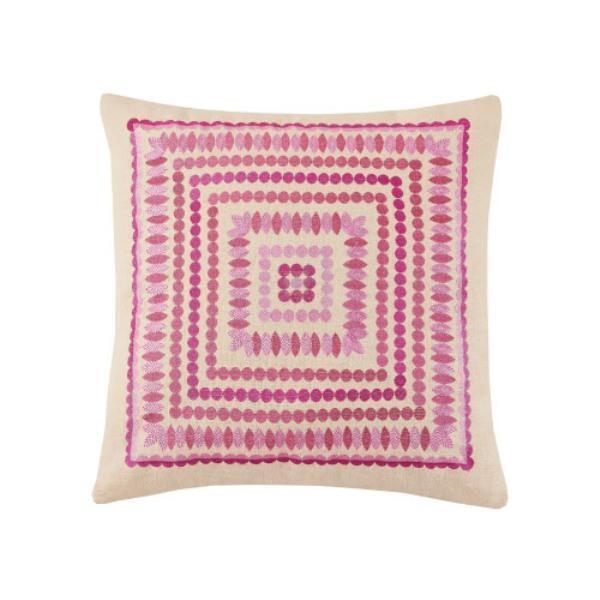 Peking Handicraft 24TT170FC20SQ 20 x 20 in. Carmel Pink Embroidered Down Filled Pillow