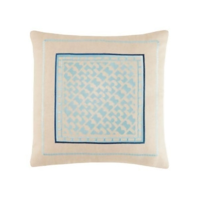 Peking Handicraft 24TT169DC20SQ 20 x 20 in. Montecito Light Blue Embroidered Down Filled Pillow 