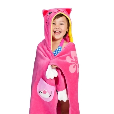 Kidorable TOWEL-MCAT 100 Percent Cotton Pink Lucky Cat Towel 