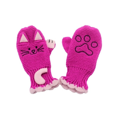 Kidorable GLOVE-CAT-L 100 Percent Acrylic Pink Lucky Cat Gloves - Large - Age 9 & Up 