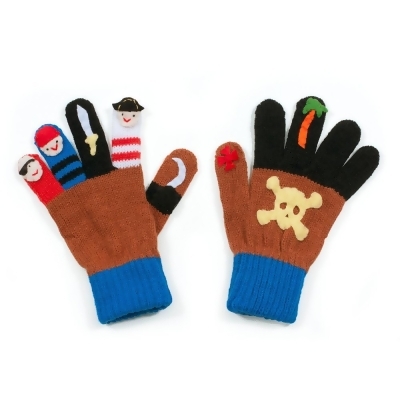 Kidorable GLOVE-PIRATE-M 100 Percent Acrylic Blue Pirate Gloves - Medium - Age 6-8 