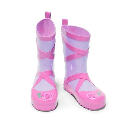 Kidorable BOOT-BALLET 9 Natural Rubber Purple Ballet Rain Boots - Size 9