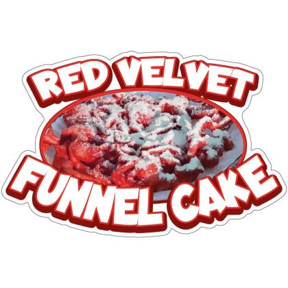 SignMission 12 in. Red Velvet Funnel Cake Decal Concession Stand Food Truck Sticker