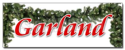 SignMission 12 in. Garland Decal Sticker - X-Mas Trees Decor Wreaths Holiday Christmas 