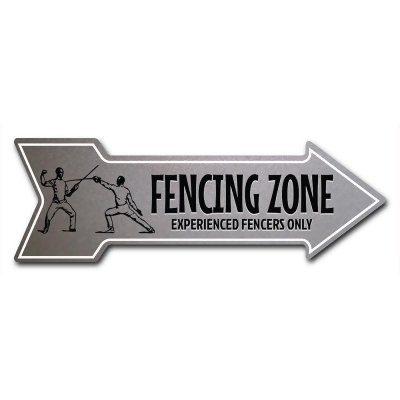 SignMission 10 x 30 in. Indoor & Outdoor Decor Direction Sticker Vinyl Wall Decals - Fencing Zone - 24 in. 