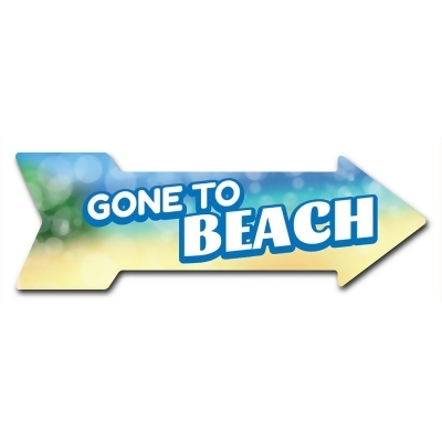 SignMission 8 x 24 in. Indoor & Outdoor Decor Direction Sticker Vinyl Wall Decals - Gone to Beach - 24 in. 