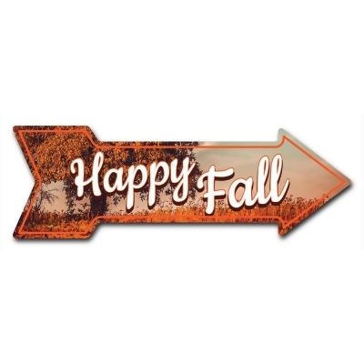 SignMission 8 x 24 in. Indoor & Outdoor Decor Direction Sticker Vinyl Wall Decals - Happy Fall - 24 in. 