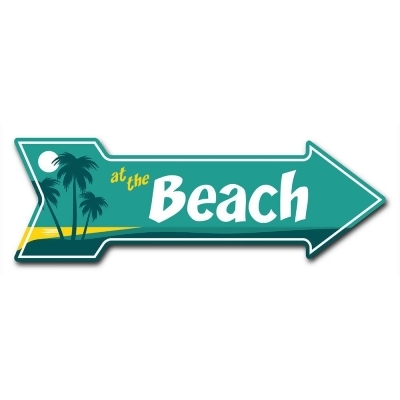 SignMission 12 x 36 in. Indoor & Outdoor Decor Direction Sticker Vinyl Wall Decals - At the Beach - 24 in. 