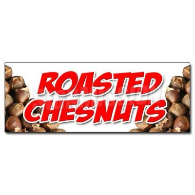 SignMission 24 in. Roasted Chestnuts Decal Sticker - Cooked Open Flame Snack Nuts Peanuts Food 