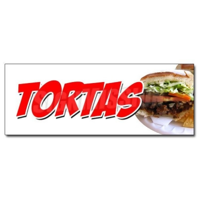 SignMission 24 in. Tortas Decal Sticker - Flatbread Sweet Cake Mexican Mexico Sandwich Grill 
