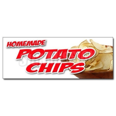 SignMission 12 in. Homemade Potato Chips Decal Sticker - Kettle Bar B Que Fresh Made Warm 