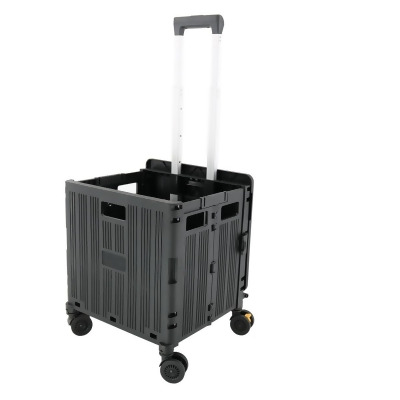 Jiallo SW2220BK Jiallo Foldable Utility Crate with 360 Spinner Wheels & Telescopic Handle (Black Color) 
