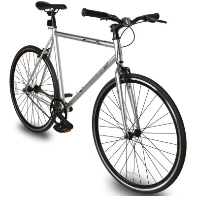 Micargi RD-269-48-CSLV 48 cm Hi-Ten Steel & Aluminum Frame Fixed Gear Road Bicycle, Chrome Silver 