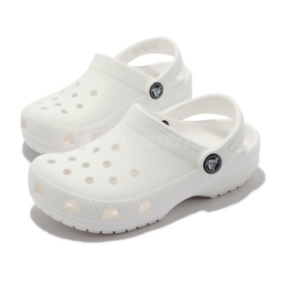 Crocs 206991-100-C11 Kids Classic Clogs Slipper, White - Size C11 