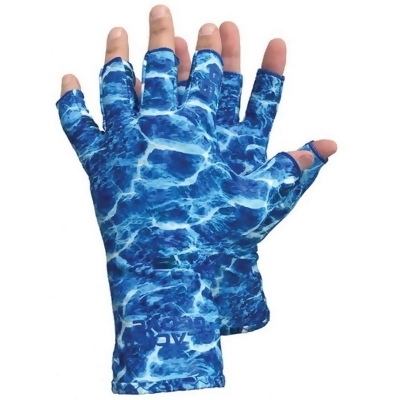 Glacier Glove 559335 Abaco Bay Sun Glove, Blue Camo - Small & Medium 