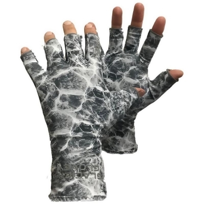 Glacier Glove 559338 Abaco Bay Sun Glove, Gray Camo - Small & Medium 