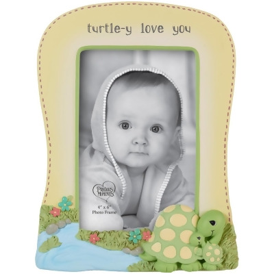 Precious Moments 222402 8.5 in. Resin & Glass Turtle-Y Love you Baby Photo Frame, Multi Color 
