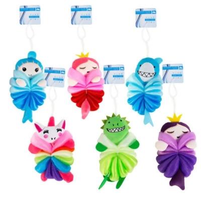 Regent Products G14807 Fun Creatures Deluxe Bath Sponge with HBA & Hot String, 6 Assorted Color 