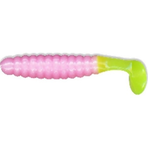 Charlie Brewers Slider Csgf335 1.5 in. Crappie Slider Grub - Bubblegum & Chartreuse - All