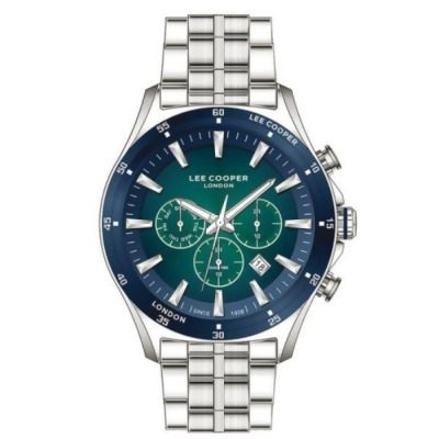 Lee Cooper LC07375.390 Mens Silver Watch with Blue Dial 