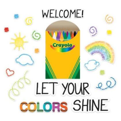 Eureka EU-847812 Crayola Stamper Markers Let Your Colors Shine Bulletin Board Set 