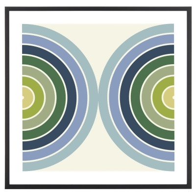 Safavieh WLA2044A 24 x 24 in. Put Your Records on Framed Wall Art - Blue & Spring Green 