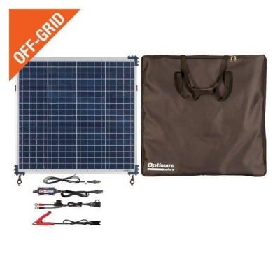 Tecmate TCMTM523-6TK Optimate Solar 60W Travel Kit - TM523 Control Monitor - Lead Acid & 2x Cable Accessories with Adjustable Stand & Storage 