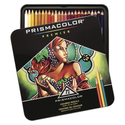 Prismacolor 002457 Premier Non-Toxic Soft Core Waterproof Colored Pencil Set- Assorted Color- Set - 72 