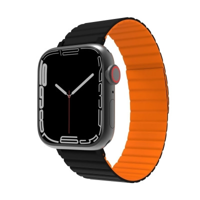 JC Pal JCP6308 45 x 49 mm Flex Form Magnetic Apple Watch Band, Black & Orange 