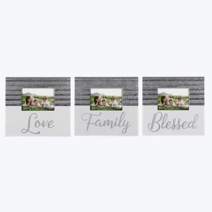 Youngs 21985 5 x 7 in. Metal & Wood Picture Frame, Assorted Style - Set of 3