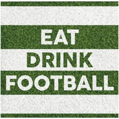 Amscan 359346 Beverage Napkin - Eat Drink Football 