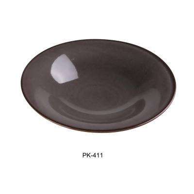 Yanco PK-411 20 oz Peacock Soup & Salad Plate, Gray - 11.5 x 2 in. - Pack of 12 