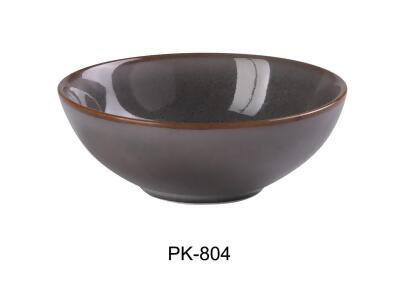 Yanco PK-804 6 oz Peacock Fruit & Soup Bowl, Gray - 4.5 x 1.625 in. - Pack of 36 