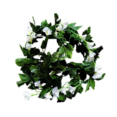 Panda Superstore PL-HOM14087331-KELLY00065 Artificial Vines Fake White Morning Glory Flowers Decoration - Set of 2 