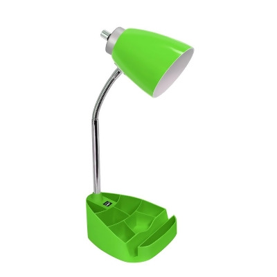 LimeLights Gooseneck Organizer Desk Lamp with iPad Tablet Stand Book Holder and USB port&#44; Green 