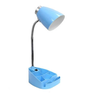 LimeLights Gooseneck Organizer Desk Lamp with iPad Tablet Stand Book Holder&#44; Blue 