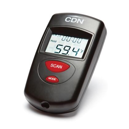 CDN IN482 Mini Digital Infrared Thermometer with 24 Hour Timer and Clock