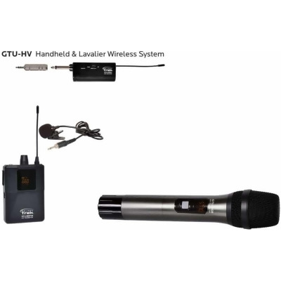 Galaxy Audio GXY-GTU-HVP5AB UHF Mini Dual Wireless System with Handheld Transmitter-Lav Mic with Transmitter & Dual Receiver 