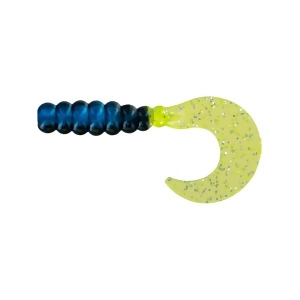 Big Bite Baits Fg205-100 2 in. Fat Grub Black & Blue Chart Silver Fishing Lure - Pack of 100 - All