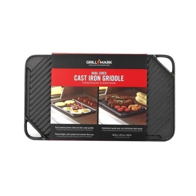 Grill Mark 8084127 16.75 x 9.5 in. Black Cast Iron Griddle 