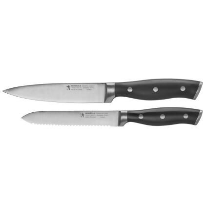Henckels 6063526 Black & Silver Stainless Steel Utility Knife Set, Satin - 2 Piece 