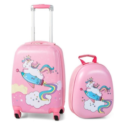 Costway BN10006 18 in. Kids Luggage Set with Backpack - 2 Piece 