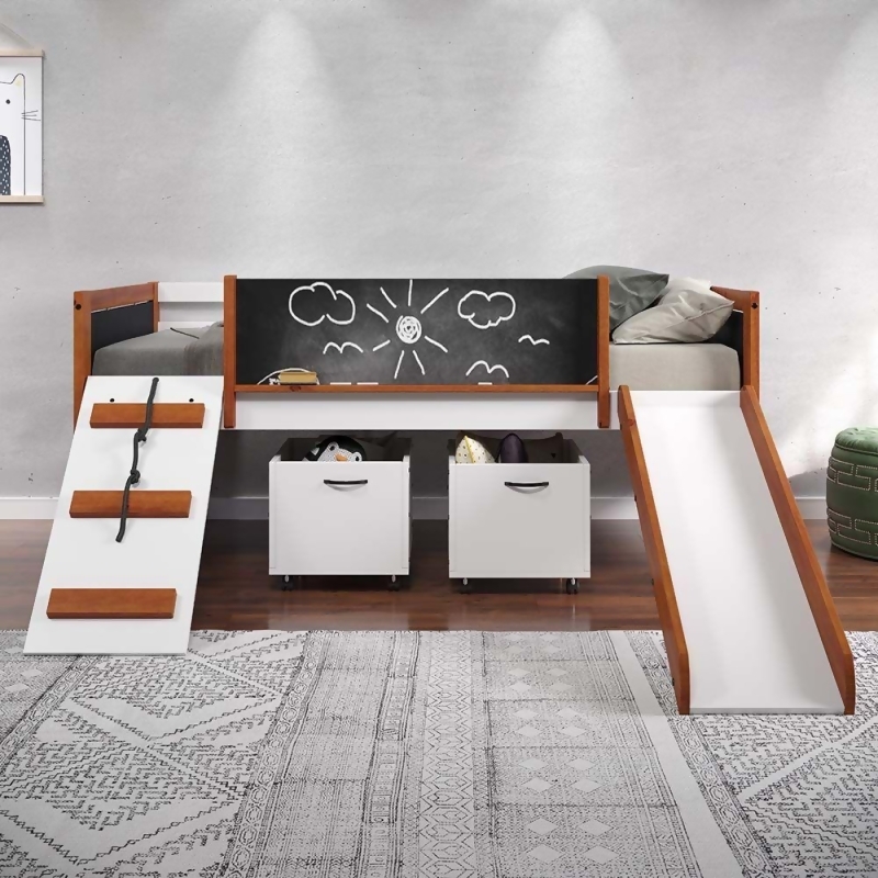 Acme Furniture BD01410 16 x 20 x 15 in. Aurea 2 Toy Boxes, Cherry Oak &  White