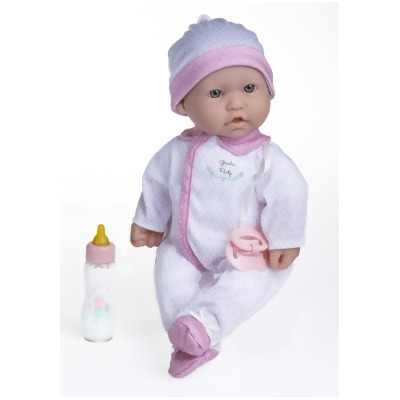 JC Toys Group 15035 16 in. La Baby Soft Body Baby Doll with Pacifier & Magic Bottle, Pink & White 