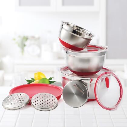 GOURMET EDGE 20-2210 10 pc Stainless Steel Mixing Bowl Set 